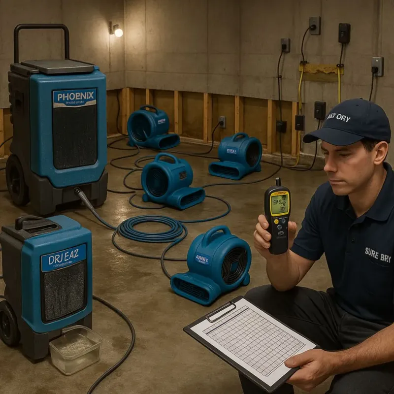 Structural Drying and Dehumidification process in Sebree, KY